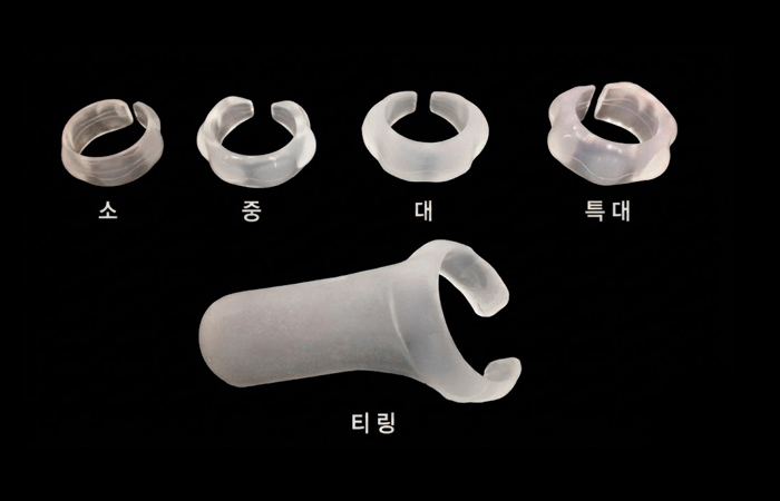 실리콘 보형물 크기별 형태 (소·중·대·특대·티링)